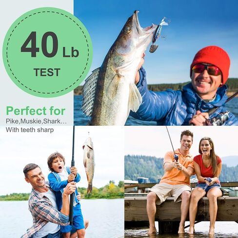60PCS Fishing Wire Leader, Steel Fishing Leaders with Swivels and Snap, Nylon-Coated Fishing Leader for Connect Fishing Tackle Lures or Hooks, 7.5, 11.7, 12.9 Inch in Saudi Arabia