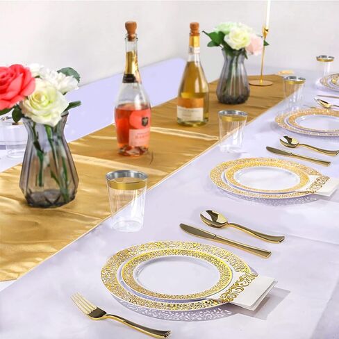 200 Pack Gold Plastic Cups, 12 Oz Clear Plastic Cups, Gold Rimmed Plastic Cups, Disposable Wine Glasses, Disposable Cups, Elegant Party Cups With Gold Rim For Wedding, Thanksgiving, Christmas in Saudi Arabia
