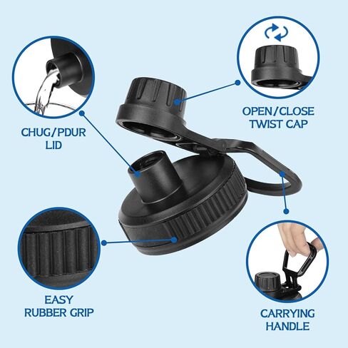 غطاء فوهة لزجاجات المياه ذات الفم العريض 14، 32، 40، 64، 128 أونصة، ملحقات غطاء بديلة لزجاجات المياه الرياضية مع مقبض سهل الحمل in Kuwait