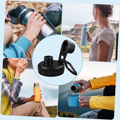 غطاء فوهة لزجاجات المياه ذات الفم العريض 14، 32، 40، 64، 128 أونصة، ملحقات غطاء بديلة لزجاجات المياه الرياضية مع مقبض سهل الحمل in Kuwait