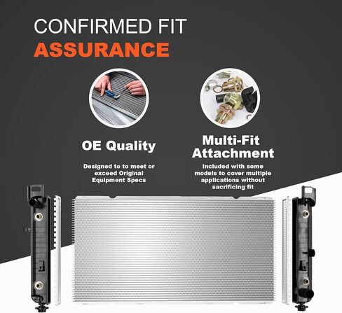 الرادياتير بعرض 34 بوصة | متوافق مع شيفروليه سيلفرادو سوبربان تاهو كاديلاك إسكاليد 4.8 لتر 5.3 لتر 6.0 لتر 6.2 لتر V8 | KLI2370 متوافق مع GM3010274 15841573 25811504 52486596 52487603 2370 in Kuwait