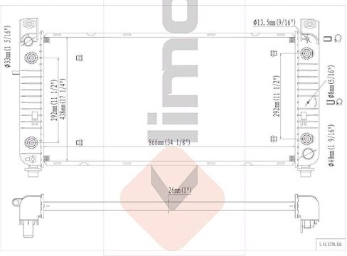الرادياتير بعرض 34 بوصة | متوافق مع شيفروليه سيلفرادو سوبربان تاهو كاديلاك إسكاليد 4.8 لتر 5.3 لتر 6.0 لتر 6.2 لتر V8 | KLI2370 متوافق مع GM3010274 15841573 25811504 52486596 52487603 2370 in Kuwait