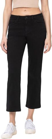 VERVET High Rise Anke Straight Jeans Black T5895 in Saudi Arabia