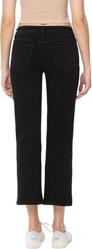 VERVET High Rise Anke Straight Jeans Black T5895 in Saudi Arabia