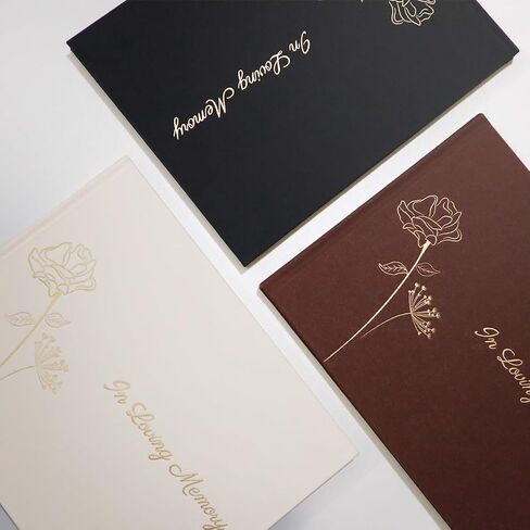 Revery Funeral Guest Book for Memorial Service - with Pen, Cards, Table Sign & Back Pocket, Guests Sign in Book in Loving Memory | Celebration of Life Memorial Service Guest Book, Black Linen Cover in Saudi Arabia