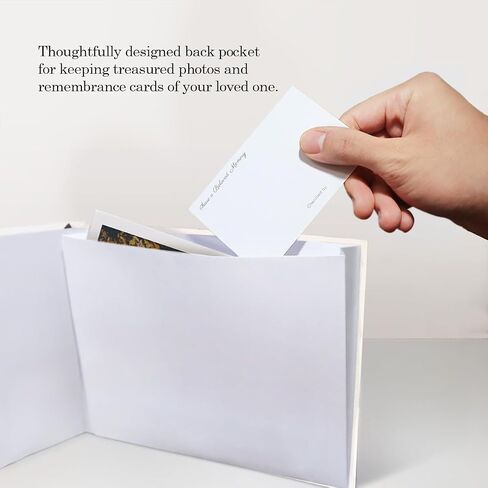Revery Funeral Guest Book for Memorial Service - with Pen, Cards, Table Sign & Back Pocket, Guests Sign in Book in Loving Memory | Celebration of Life Memorial Service Guest Book, Black Linen Cover in Saudi Arabia