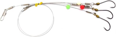 Fishing Hook with Leader,5 Hooks Fishing Rig-7 Strands Nylon Coated Fishing Leader with Swivle,Snap,Hooks in Saudi Arabia
