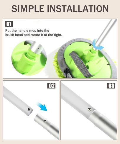 Car Wash Kit,Car Wash Brush with Long Handle,Car Wash Brush Car Cleaning Brush,Car Accessories Car Washing Mop Kit with 2 Replacement Head,Automotive Use Car Wash Kit Tools for Car RV Truck in Saudi Arabia
