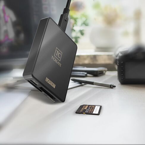 T-Create Expert R31 USB Type-C 3.2 Gen2 x 2 Transfer Speeds Up to 20Gbps /MicroSD, SD, and CFexpress Type B Memory Card Reader for Photographers, Professional Filmmakers &Content Creators TWR31B03 in Saudi Arabia