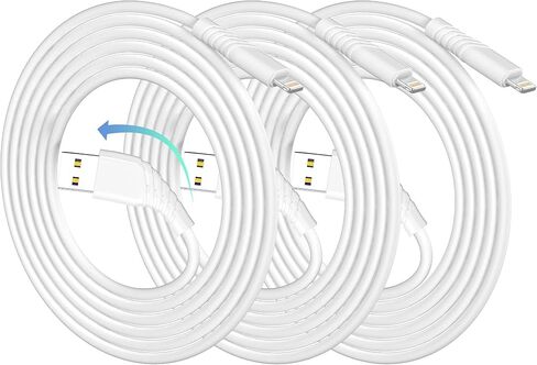 iPhone Charger, [Apple MFi Certified] 3Pack 6FT USB A Charger Cable to iPhone Fast Charger, Apple iPhone Charging Cable Cord Compatible iPhone 13/12/11 Pro Max Xs X XR 8 7 iPad iPod More(White) in Saudi Arabia