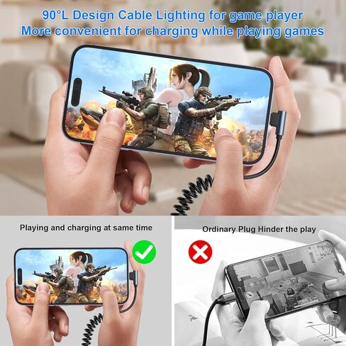 قطعتان من كابلات شاحن iPhone للسيارة، وكابل بيانات iPhone 90 درجة مع Apple Carplay ومعتمد من MFi، سلك شحن iPhone قصير قابل للسحب لأجهزة iPhone/Pad/Pod in Kuwait