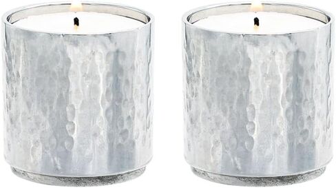 مجموعة حامل شموع Tealight وحدات من Yair Emanuel قابلة للتكديس | حاملات شموع لشموع السبت الفن اليهودي الحديث (زوج، مطروق CSA-S2-1) in Kuwait
