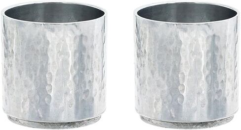 مجموعة حامل شموع Tealight وحدات من Yair Emanuel قابلة للتكديس | حاملات شموع لشموع السبت الفن اليهودي الحديث (زوج، مطروق CSA-S2-1) in Kuwait