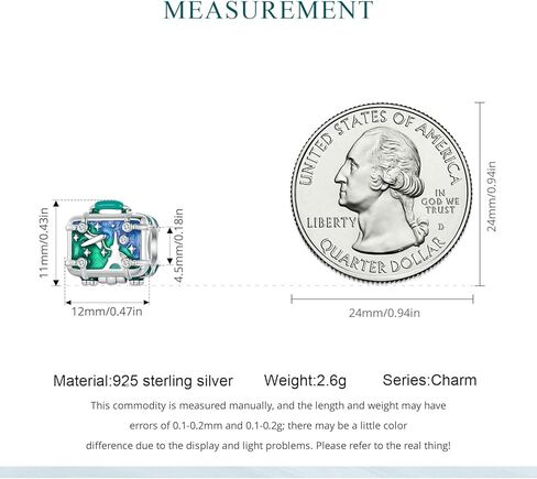 الحب السفر الأخضر حقيبة سحر 925 فضة الذكية العالمية السفر سحر صالح باندورا سحر سوار مجوهرات هدايا للنساء in Kuwait