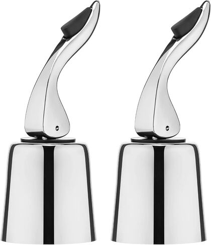 Wine Stoppers for Wine Bottles with Stainless Steel Vacuum Wine Bottle Stopper with Silicone Reusable Wine Corks, Leak proof Keep Fresh Suitable for Red&White Bottle (Black, 1 Pack) in Saudi Arabia