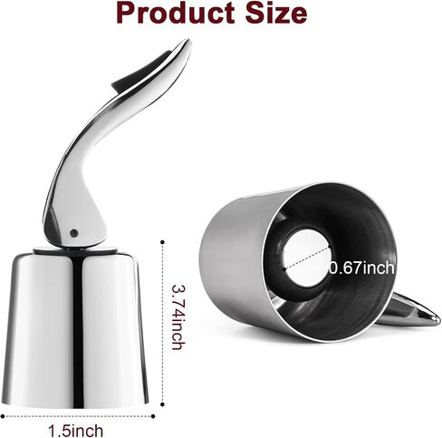 Wine Stoppers for Wine Bottles with Stainless Steel Vacuum Wine Bottle Stopper with Silicone Reusable Wine Corks, Leak proof Keep Fresh Suitable for Red&White Bottle (Black, 1 Pack) in Saudi Arabia