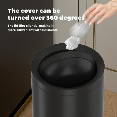 12L/3GAL Matte Black Trash can Bathroom,Garbage can with Swing lid,Cute Trash can for Bathroom, Bedroom,Living Room,Office,Laundry,Hotel,Bank in Saudi Arabia
