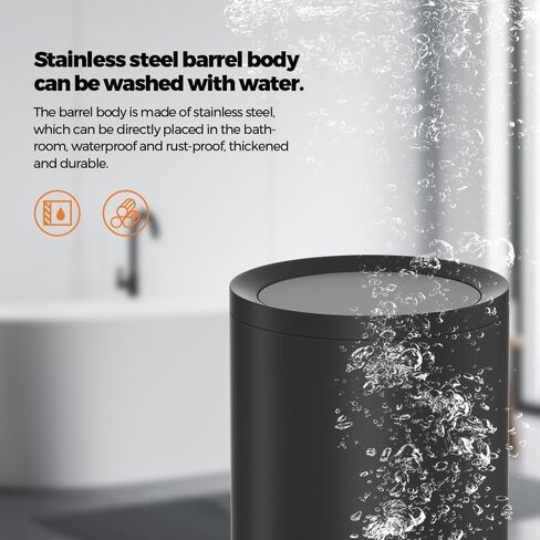 12L/3GAL Matte Black Trash can Bathroom,Garbage can with Swing lid,Cute Trash can for Bathroom, Bedroom,Living Room,Office,Laundry,Hotel,Bank in Saudi Arabia