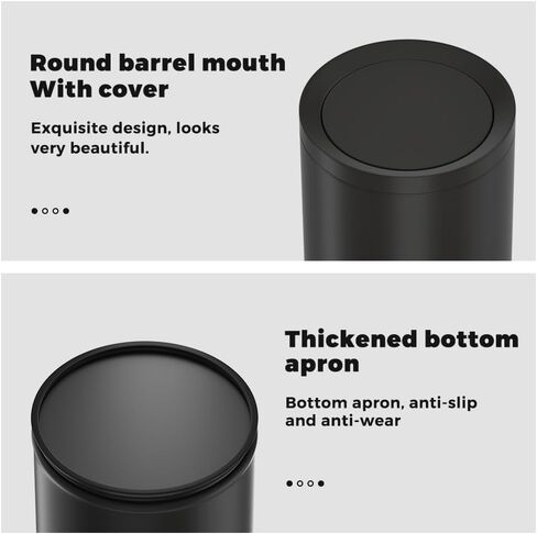 12L/3GAL Matte Black Trash can Bathroom,Garbage can with Swing lid,Cute Trash can for Bathroom, Bedroom,Living Room,Office,Laundry,Hotel,Bank in Saudi Arabia