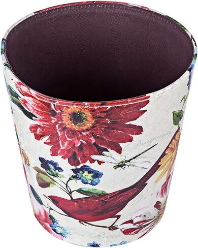 10L Wastebasket Retro Decorative Trash Can Waterproof PU Leather Wastebasket Without Lid for Kitchen, Office, Living Room, Bedroom in Kuwait
