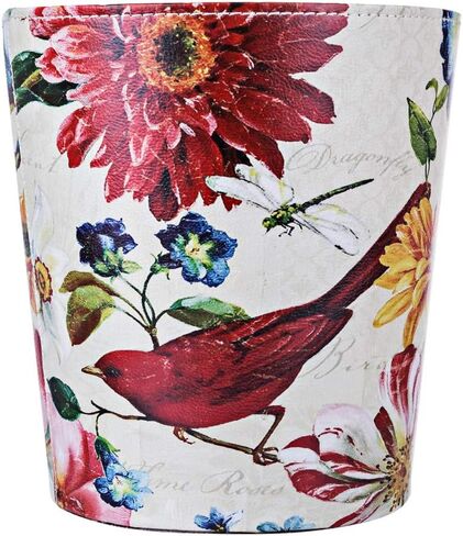 10L Wastebasket Retro Decorative Trash Can Waterproof PU Leather Wastebasket Without Lid for Kitchen, Office, Living Room, Bedroom in Kuwait