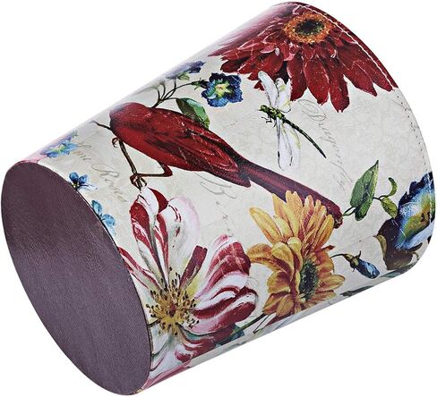 10L Wastebasket Retro Decorative Trash Can Waterproof PU Leather Wastebasket Without Lid for Kitchen, Office, Living Room, Bedroom in Kuwait