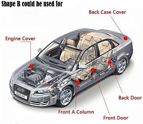شريط مانع تسرب مطاطي للسيارات ذاتي اللصق، شريط مانع لتسرب الماء في السيارة، غطاء المحرك لنافذة السيارة وغطاء المحرك العازل للضوضاء (شكل B أسود الطول الإجمالي 6M/20 قدم) in Kuwait