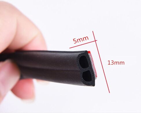 شريط مانع تسرب مطاطي للسيارات ذاتي اللصق، شريط مانع لتسرب الماء في السيارة، غطاء المحرك لنافذة السيارة وغطاء المحرك العازل للضوضاء (شكل B أسود الطول الإجمالي 6M/20 قدم) in Kuwait