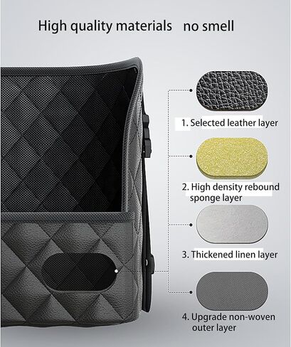 حامل محفظة مناديل البضائع، حقيبة شبكية لظهر المقعد لتنظيم السيارة وتخزينها، حاجز للأطفال في المقعد الخلفي للحيوانات الأليفة، حامل حقيبة يد للسيارة، جيب شبكي متين من جلد البولي يوريثان، حقيبة شبكية لتخزين السائق، أسود in Kuwait