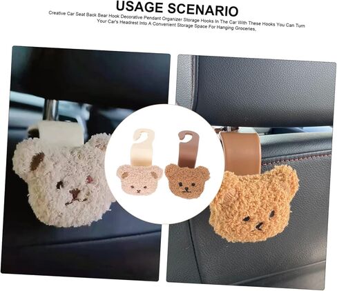 خطاف مسند الرأس للسيارة: 4 قطع من شماعات المقعد التلقائي ومنظم التخزين والإكسسوارات الداخلية لمحفظة المعاطف والمظلات وحقائب البقالة وحقيبة اليد in Kuwait