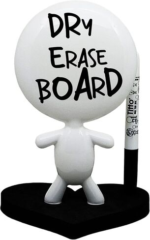 Dry Erase Board - TITTO in Love, Draw Your Ideas - Ceramic Doll - Black Office Design Desk - Coworkers Christmas Office Gift - Home Gift (Black) in Saudi Arabia