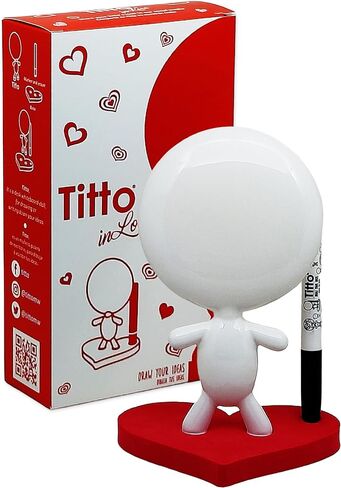 Dry Erase Board - TITTO in Love, Draw Your Ideas - Ceramic Doll - Black Office Design Desk - Coworkers Christmas Office Gift - Home Gift (Black) in Kuwait