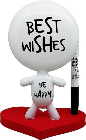 Dry Erase Board - TITTO in Love, Draw Your Ideas - Ceramic Doll - Black Office Design Desk - Coworkers Christmas Office Gift - Home Gift (Black) in Kuwait