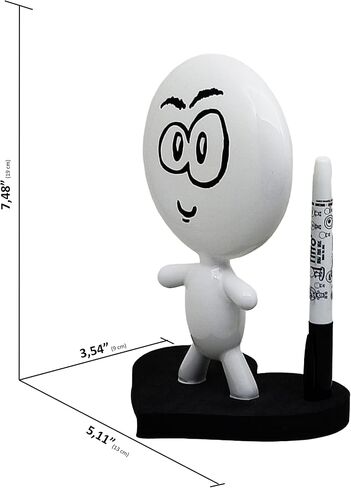 Dry Erase Board - TITTO in Love, Draw Your Ideas - Ceramic Doll - Black Office Design Desk - Coworkers Christmas Office Gift - Home Gift (Black) in Saudi Arabia