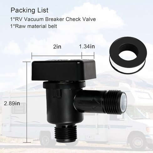 صمام فحص قواطع الفراغ RV، 571-VAC-CHK-A صمام فحص الخزان الأسود RV، استبدال قاطع الفراغ المتسرب على نظام الخزان الأسود بشريط تفلون in Kuwait