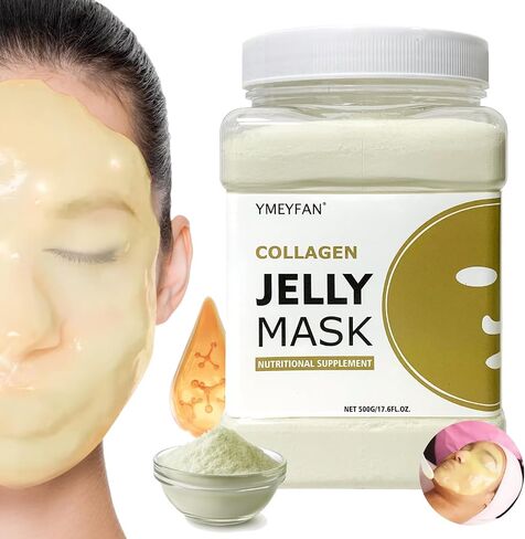 Jelly Mask for Facial Professional - 24K Gold Anti-Aging & Firming Hydrojelly Mask Powder, Hydrating Brighten Jelly Face Mask Skin Care, Natural Gel Peel Off Mask for Spa Salon Vajacial Mask 17.6Fl Oz in Saudi Arabia