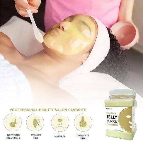 Jelly Mask for Facial Professional - 24K Gold Anti-Aging & Firming Hydrojelly Mask Powder, Hydrating Brighten Jelly Face Mask Skin Care, Natural Gel Peel Off Mask for Spa Salon Vajacial Mask 17.6Fl Oz in Saudi Arabia