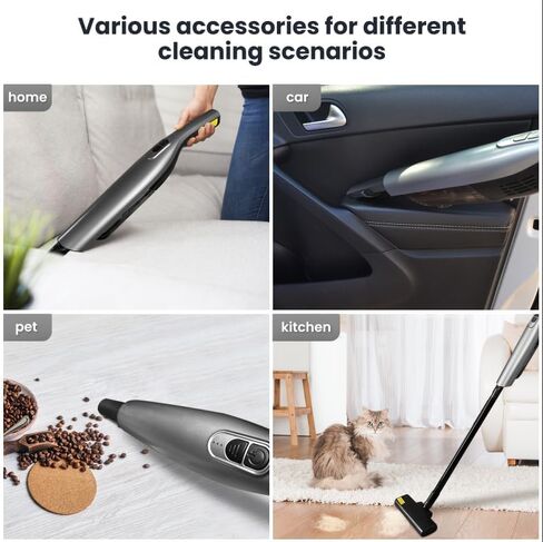 TurboClean Pro: مكنسة كهربائية محمولة لاسلكية متقدمة - رفيق التنظيف المثالي | UltraSuction، قاعدة شحن سريعة وفلتر قابل للغسل | تنظيف المنزل والسيارة | شعر الحيوانات الأليفة، الغبار، الحطام in Saudi Arabia