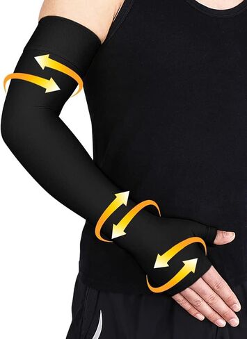 beister Lymphedema Medical Compression Arm Sleeve with Gauntlet for Men & Women (Single), 20-30 mmHg Full Arm Support with Dot Silicone Band, Graduated Compression Arm Brace for Swelling, Arthritis in Saudi Arabia