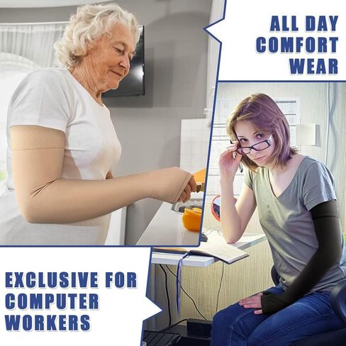 beister Lymphedema Medical Compression Arm Sleeve with Gauntlet for Men & Women (Single), 20-30 mmHg Full Arm Support with Dot Silicone Band, Graduated Compression Arm Brace for Swelling, Arthritis in Saudi Arabia