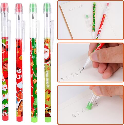 48pcs HB Christmas Pencils Translucent Pencil Multipoint Pencil Multicolor Non- Sharpening Stackable Pencils Pop Up Plastic Pencils Snowman, Santa and Elk Pencil Christmas Stationery Pencil，4 style in Saudi Arabia