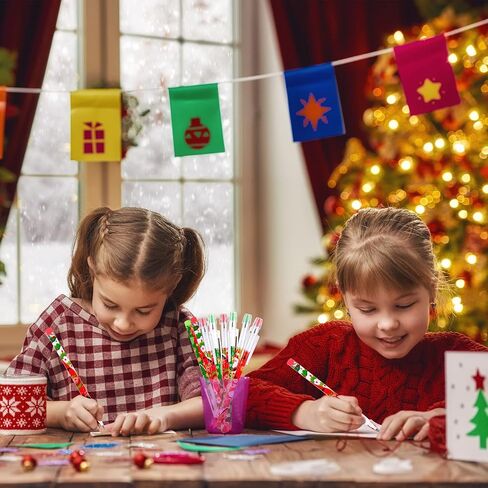 48pcs HB Christmas Pencils Translucent Pencil Multipoint Pencil Multicolor Non- Sharpening Stackable Pencils Pop Up Plastic Pencils Snowman, Santa and Elk Pencil Christmas Stationery Pencil，4 style in Saudi Arabia