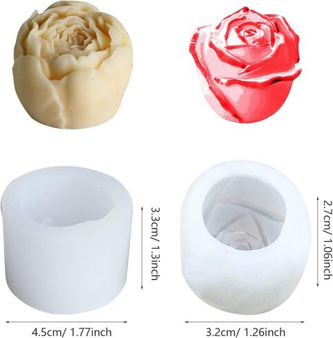 مجموعة قوالب شموع من الراتنج مكونة من 6 قطع، قوالب شمع من الراتنج ثلاثية الأبعاد، قوالب صابون زهرة كريستال ثلاثية الأبعاد لراتنج الإيبوكسي، صابون شمعة مصنوع يدويًا in Kuwait