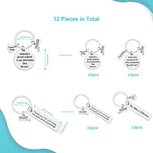 Xiahuyu Bus Driver Keychain School Bus Driver Appreciation Gifts End of Year Gifts for Bus Driver Christmas Birthday Gifts in Saudi Arabia