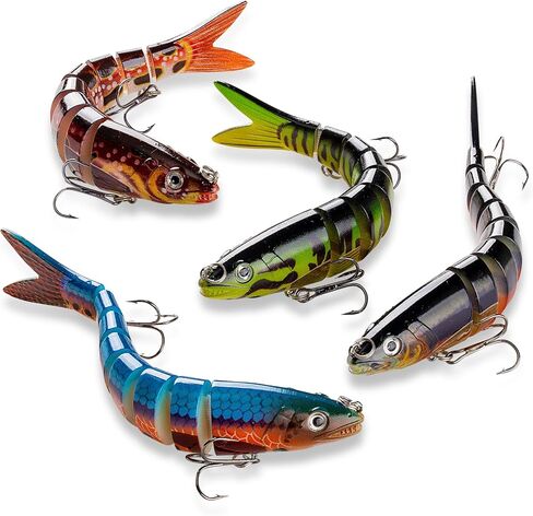 طُعم صيد متعدد المفاصل لباس وسمك السلمون المرقط نابض بالحياة، طعوم سباحة بطيئة الغرق، مجموعة سباحة بيونيك للمياه العذبة والمياه المالحة in Kuwait