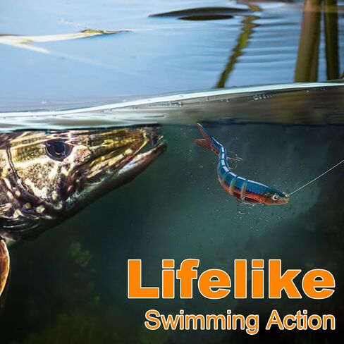 طُعم صيد متعدد المفاصل لباس وسمك السلمون المرقط نابض بالحياة، طعوم سباحة بطيئة الغرق، مجموعة سباحة بيونيك للمياه العذبة والمياه المالحة in Kuwait