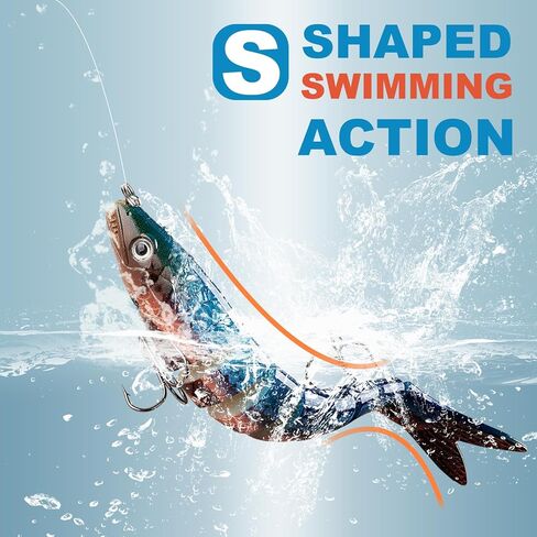 طُعم صيد متعدد المفاصل لباس وسمك السلمون المرقط نابض بالحياة، طعوم سباحة بطيئة الغرق، مجموعة سباحة بيونيك للمياه العذبة والمياه المالحة in Kuwait