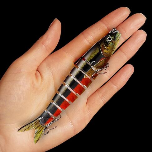 طُعم صيد متعدد المفاصل لباس وسمك السلمون المرقط نابض بالحياة، طعوم سباحة بطيئة الغرق، مجموعة سباحة بيونيك للمياه العذبة والمياه المالحة in Kuwait