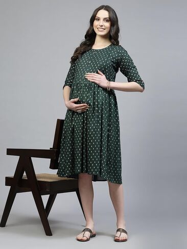 MF MITTAL FASHION Printed Rayon Anarkali Feeding Kurtis for Women with Zip | Perfect Nursing for New Mom | MaternityKurta in Saudi Arabia