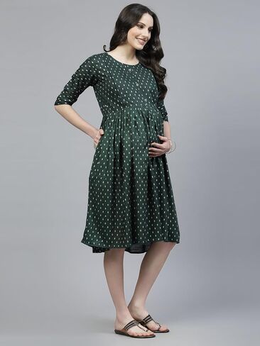 MF MITTAL FASHION Printed Rayon Anarkali Feeding Kurtis for Women with Zip | Perfect Nursing for New Mom | MaternityKurta in Saudi Arabia
